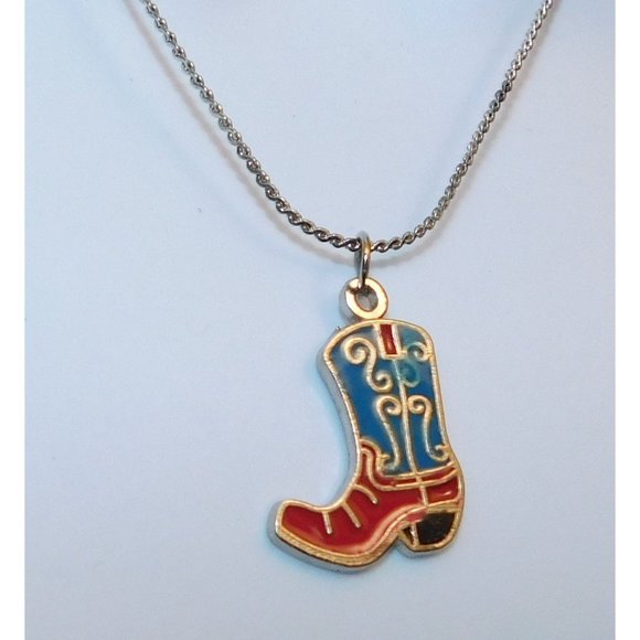 Patriotic Western Boot Necklace - Picture 3 of 4
